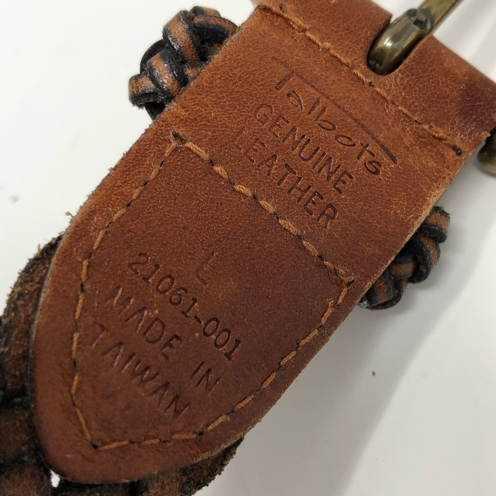 Talbots Brown Braided Leather Belt - Picture 3 of 5